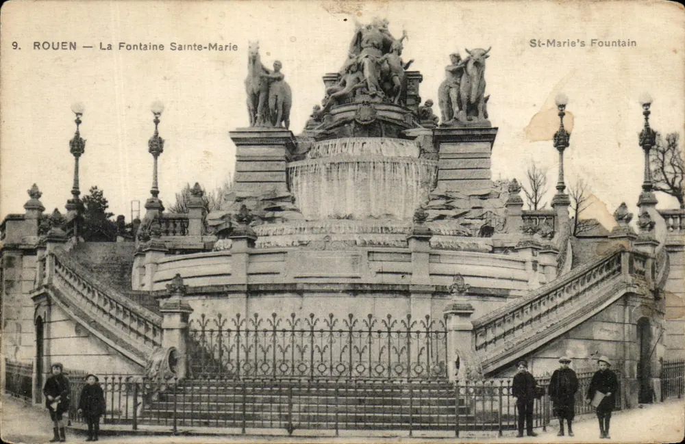 Rouen — Ansicht der Fontaine Sainte-Marie — unbekannter Verlag, Nr. 9 - Vorderseite