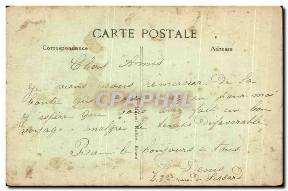 Rouen — Ansicht der Fontaine Sainte-Marie — unbekannter Verlag, Nr. 9 - Rückseite