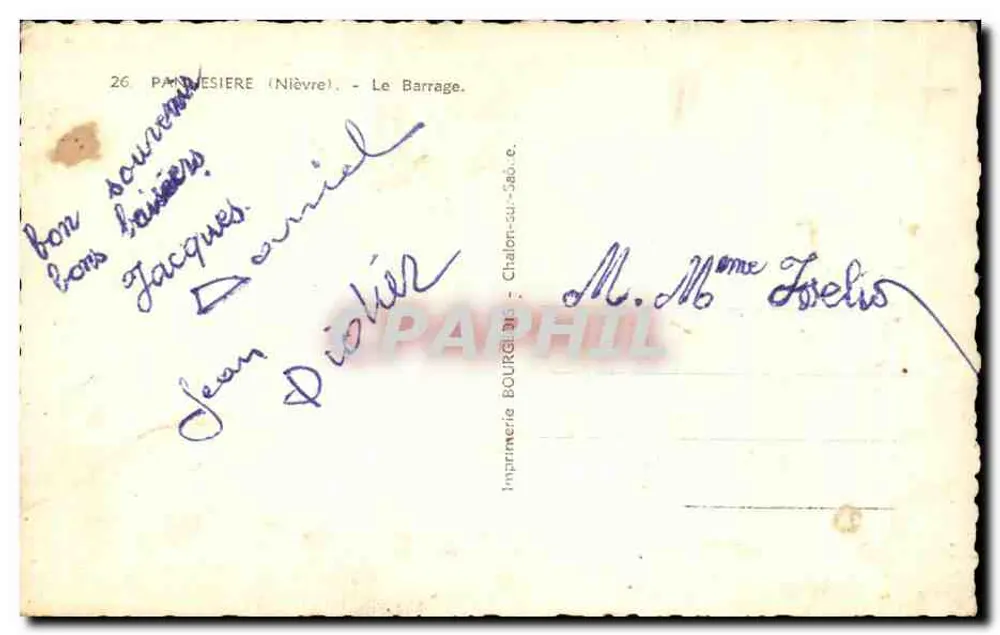 पैमिसियर (निएव्र) — बैरेज — बौर्गोइन प्रिंटिंग प्रेस, शालॉन-सर-सॉन - पीछे