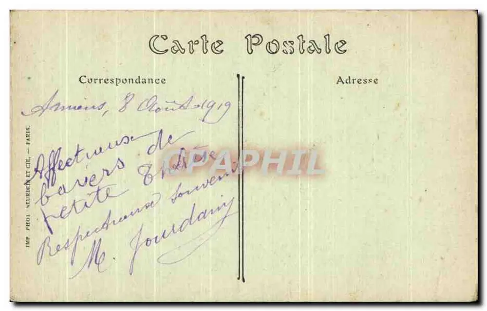 Amiens — A Igreja de São Martinho — Edição A. Pussant - Verso