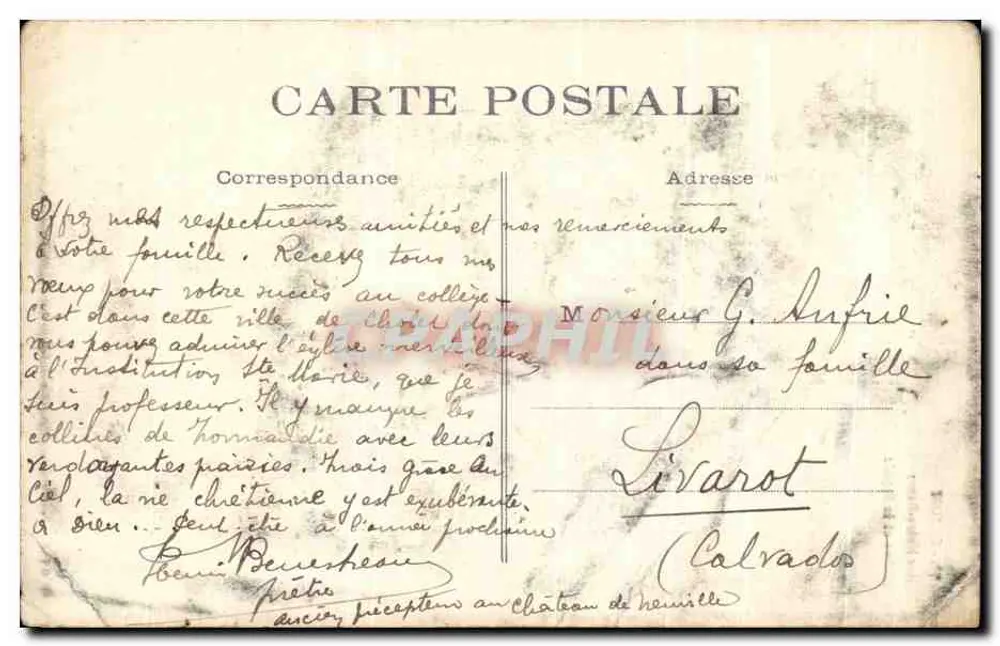 Cholet — Kirche Notre-Dame, die Spitzen und das Portal — Ausgabe A. Vézinet - Rückseite