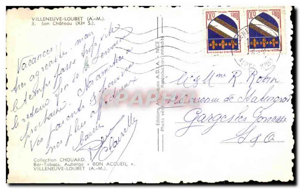 Villeneuve-Loubet — Sein Schloss (12. Jh.) — Éditions A.D.A. - Reproduktion verboten - Rückseite