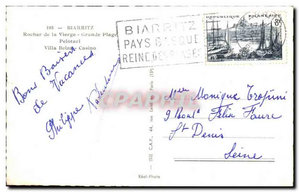 Biarritz — vista panorâmica e turística — Réal-Photo - Verso