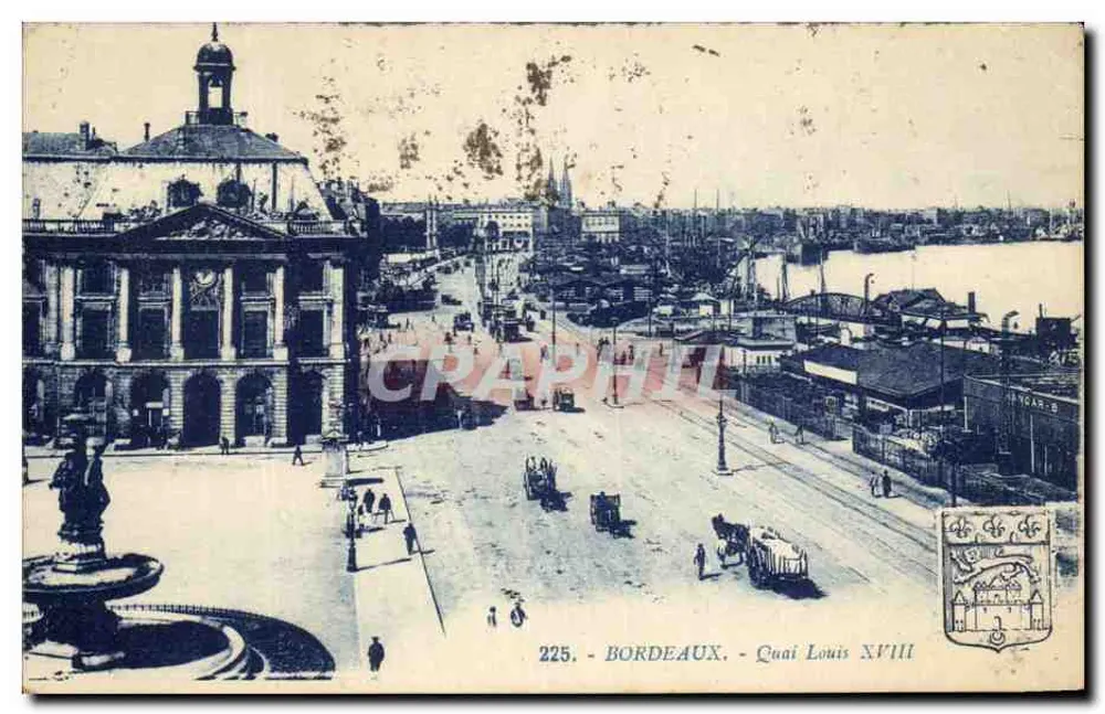 Bordeaux — Quai Louis XVIII — éditeur imprimeur non identifié, n° 225 - Frente
