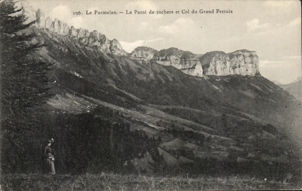 Le Parmelan — Die Felswand und der Grand Pertuis-Pass — Verlag impr. Annonay - Vorderseite