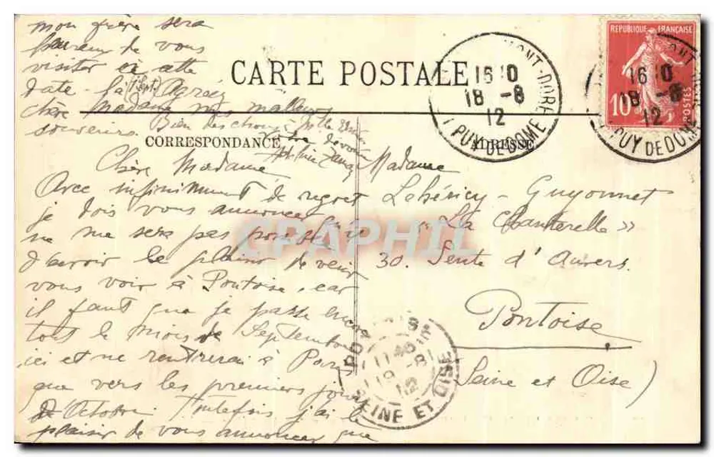 Umgebung von Mont-Dore — See Guéry und Mont-Dore — LL. — Nr. 113 - Rückseite