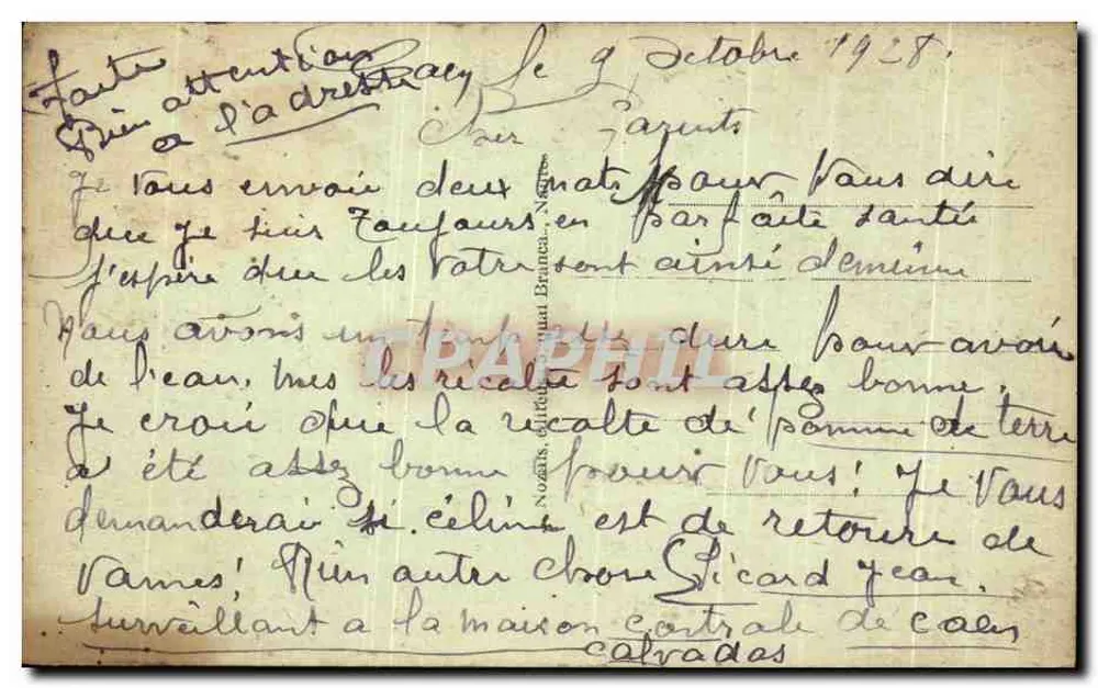 CAEN - Estação Saint-Martin — vista do edifício com carruagens e pedestres — editor desconhecido, n° 12 - Verso