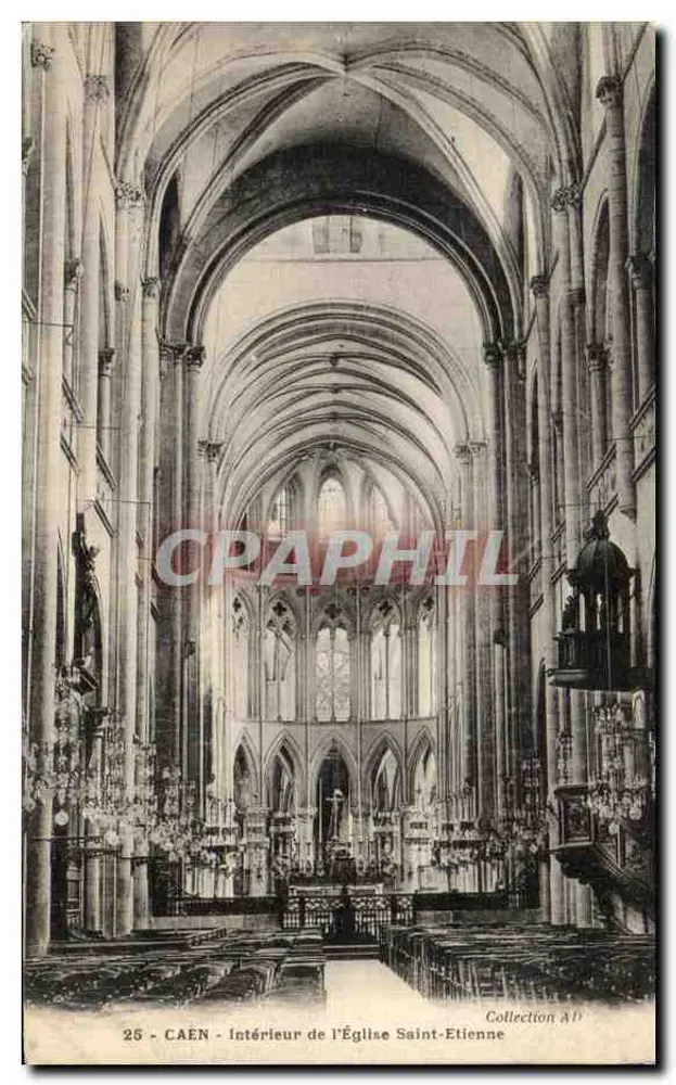 CAEN - Interior da Igreja São Etienne — Coleção AD, n°26 - Frente