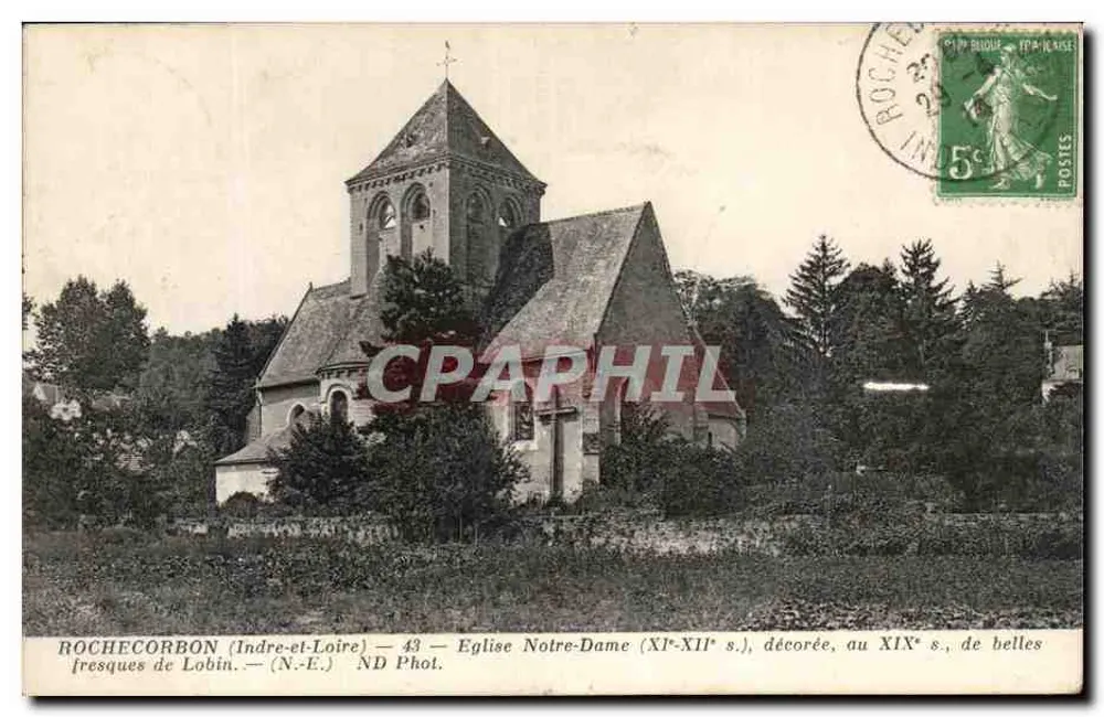 Rochechouart (Indre-et-Loire) — Kirche Notre-Dame (11. bis 12. Jh.), im 19. Jh. renoviert — ND Phot. - Vorderseite