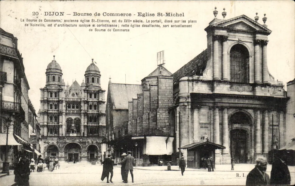 Dijon — Bolsa de Comércio - Igreja de São Miguel - Frente