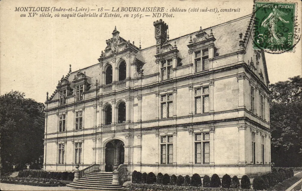 Montlouis (Indre-et-Loire) — La Bourdaisière : Schloss (südöstlicher Teil), im 15. Jahrhundert erbaut, wo Gabrielle d'Estrées 1565 geboren wurde. — ND Fotografie - Vorderseite