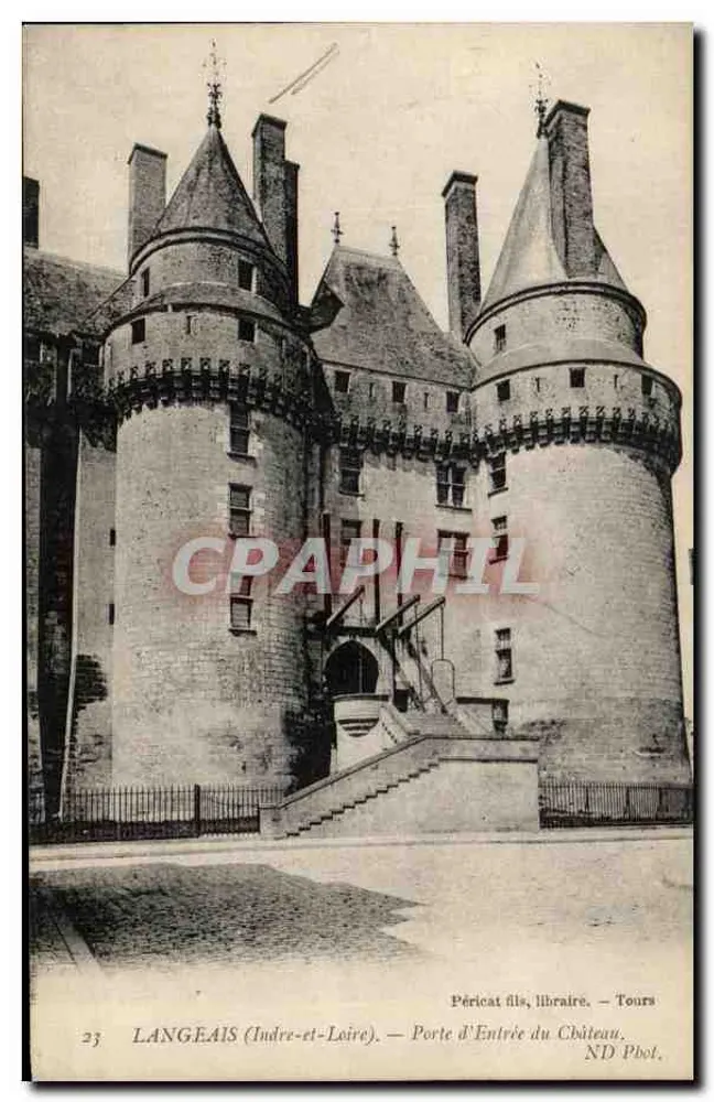 Langeais (Indre-et-Loire) — Porta de Entrada do Castelo — Péricat filho, livreiro, Tours - Frente