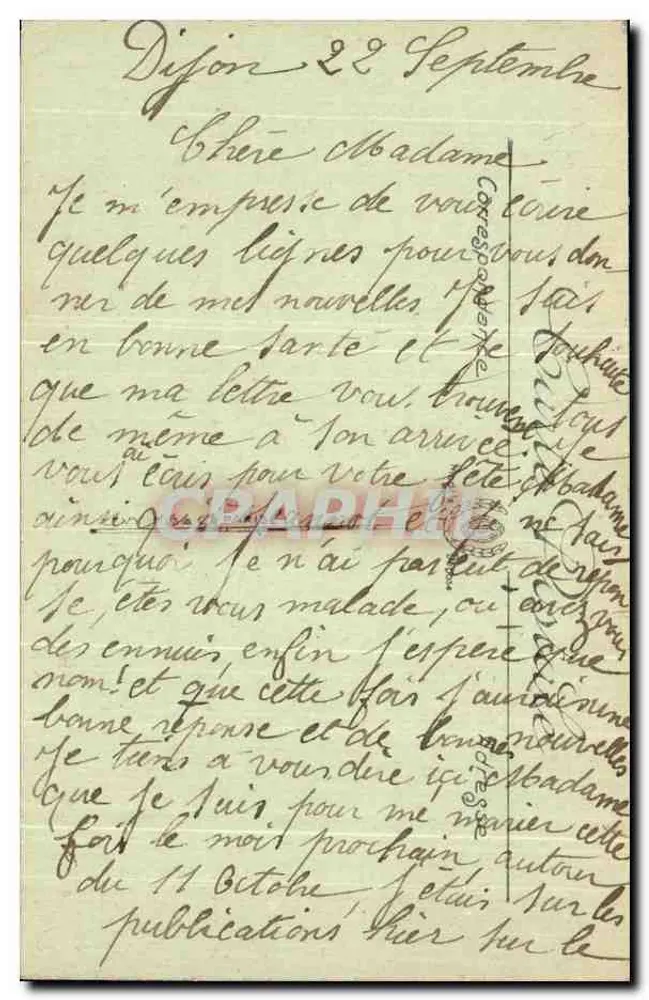 Dijon — A Postagem — LL. — 185 - Verso