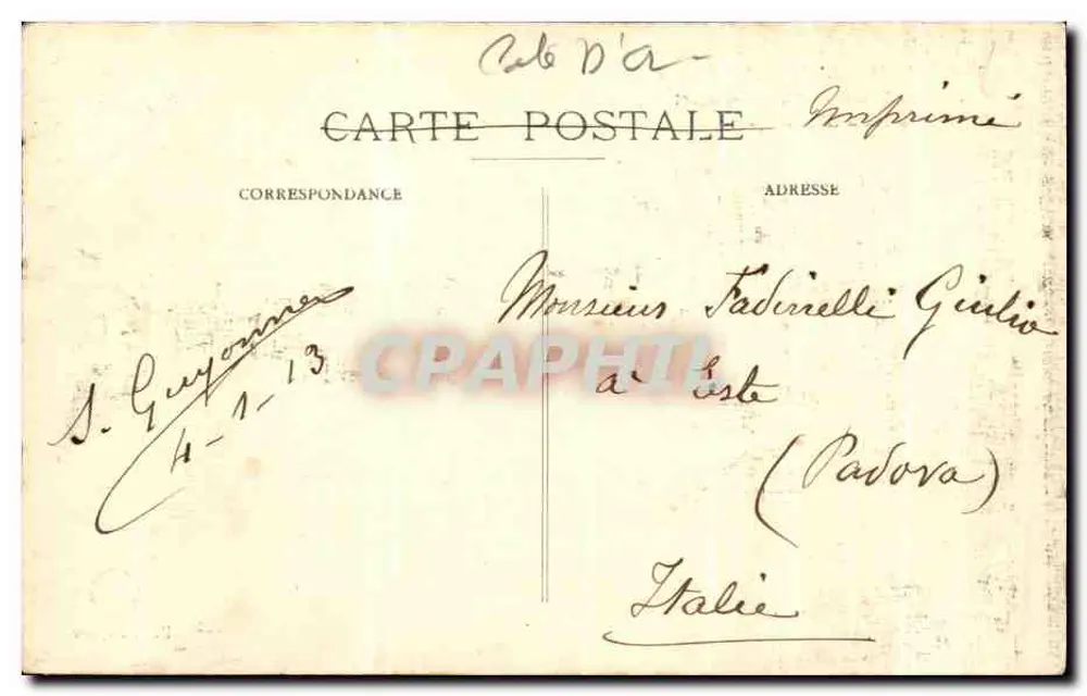 Dijon — El Hotel de Correos — Inaugurado el 24 de Octubre de 1909, sobre el antiguo Castillo de Dijon - Reverso