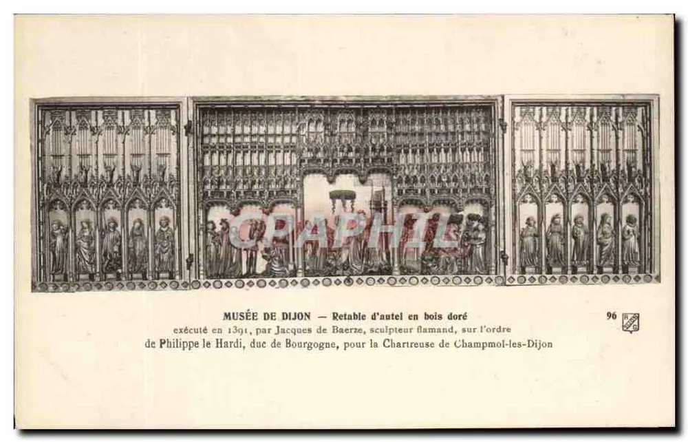Museu de Dijon — Retábulo de altar em madeira dourada — n° 96 - Frente