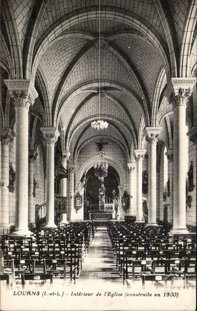 Louans (Loire-et-Loire) - Interior da Igreja (construída em 1900) — Ed. Brauult - Frente