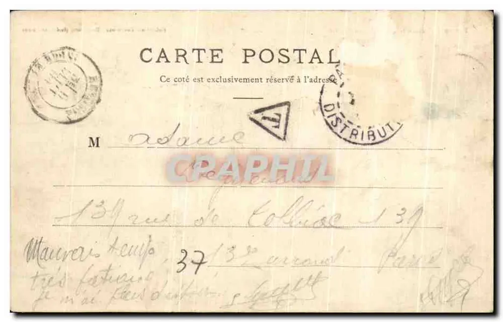 Restigné (Indre-et-Loire) — A Prefeitura — Coleção Tournasac, Bourgueil (Indre-et-Loire) - Verso