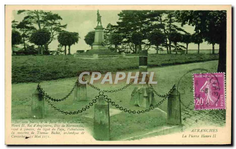 La Pierre Henri II — Monument à la Pierre Henri II à AFRANCHES — Éditeur G. Artaud, Nantes - Frente