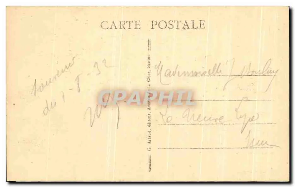 La Pierre Henri II — Monument à la Pierre Henri II à AFRANCHES — Éditeur G. Artaud, Nantes - Verso