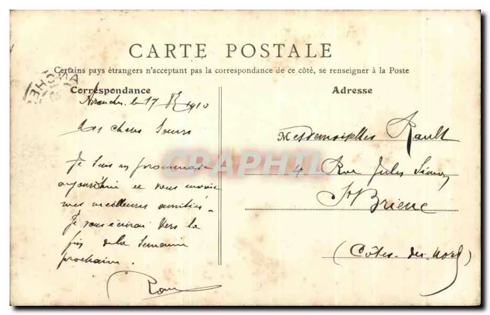 Avranches (Manche) — Route de Granville — B. F. Paris, n°45 - Rewers