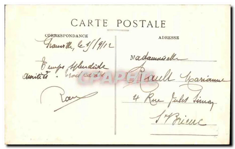 Granville — Das Casino und der Strand bei Hochwasser — Pueli phot. n°147 - Rückseite