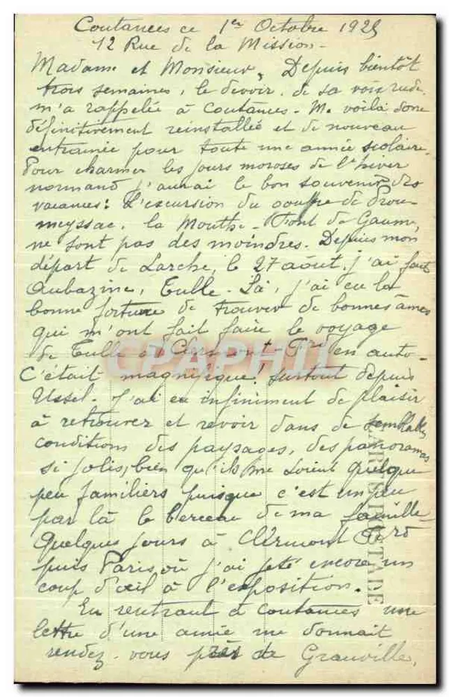 Coutances — Kathedrale und Rathaus — Librairie Provost - Rückseite