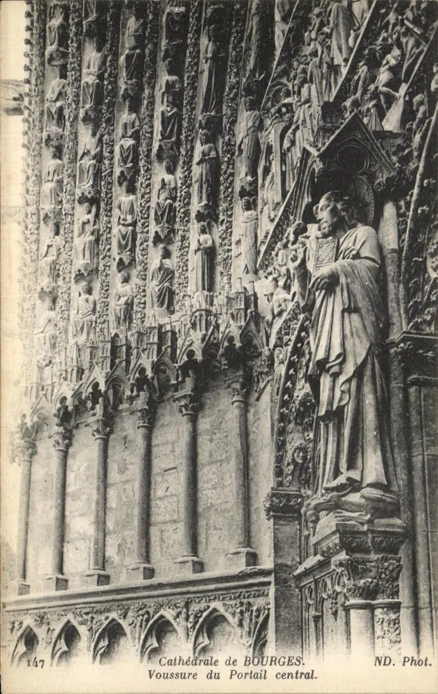 Cattedrale di BOURGES — Voussure del Portale centrale — ND. Fot. - Recto