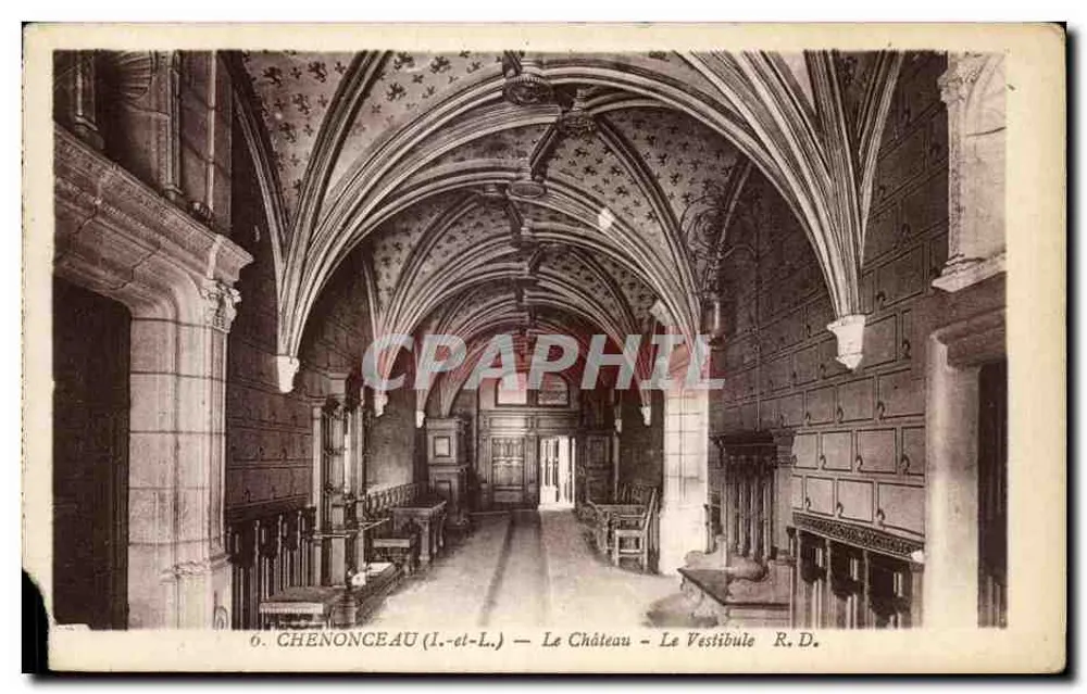 Chenonceau (Loire-et-Cher) — Le Château — Le Vestibule — R.D. - Frente