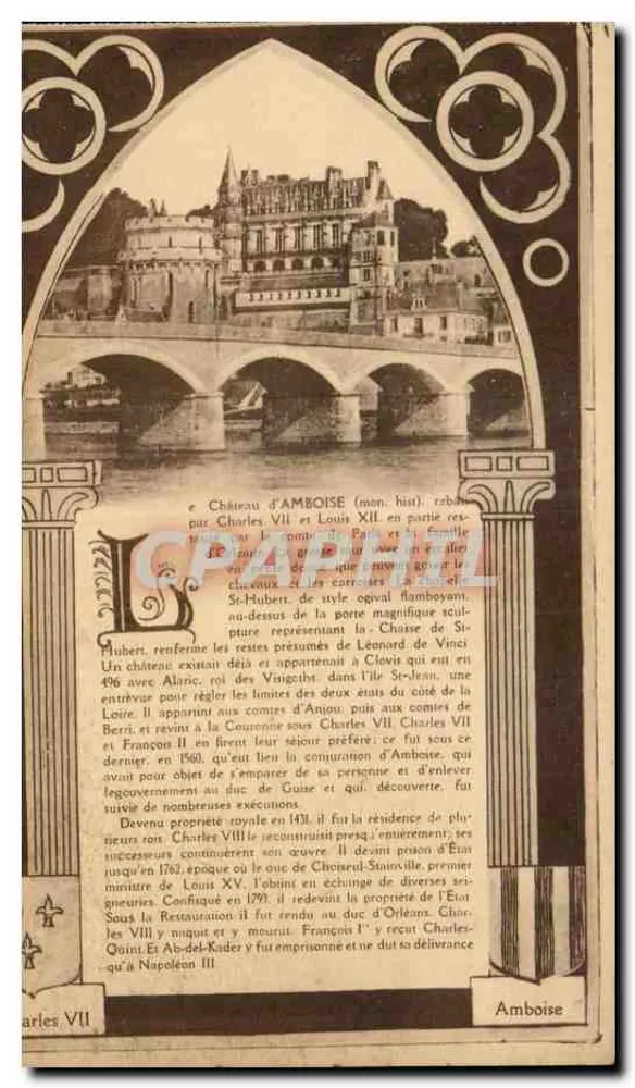 Castelo de Amboise — História e arquitetura — Editor: Paysonnier, Tours - Frente