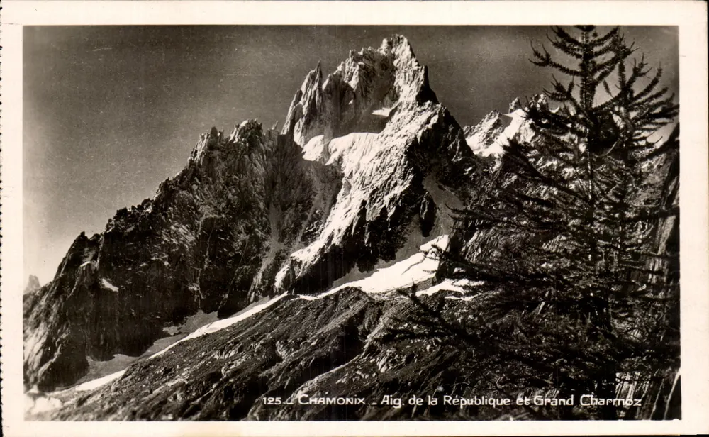 Chamonix — Aig. de la République e Grand Charmoz — Société Graphique Neuchâtel, n°125 - Frente