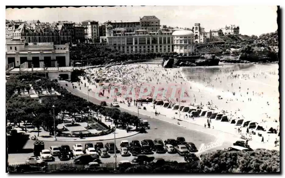 Biarritz — Die Grande Plage und die beiden Casinos — L. Latielle - Vorderseite
