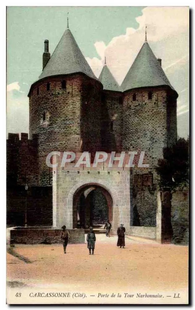 Carcassonne (Befestigung) — Tor der Narbonnerturm — LL - Vorderseite