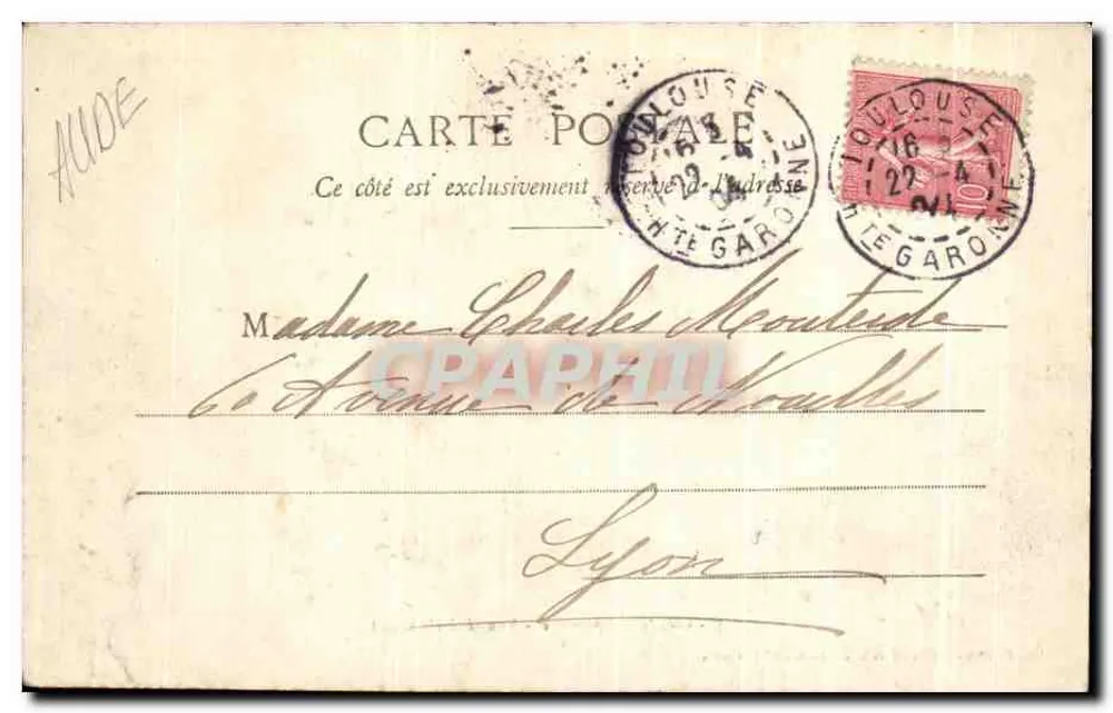 Cité de Carcassonne — Vista geral Oeste — Lib. P. Abudile, 30 Rue de la Gare - Cliché F. Gluzon - Verso