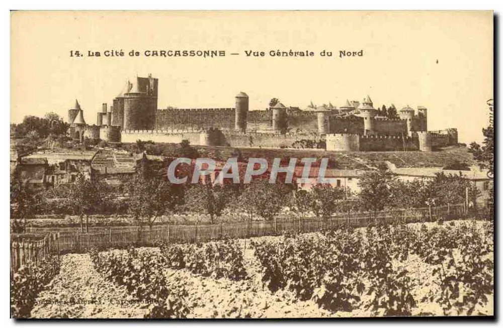 Carcassonne — Allgemeiner Blick von Norden — Verlag: C. Cyprian - Vorderseite