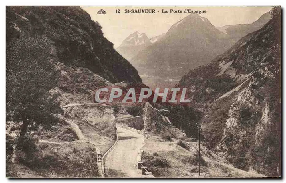 St-Sauveur - La Porte d'Espagne — Ansicht des Passes zwischen den Bergen, Verlag C. Allez (St-Sauveur) - Vorderseite