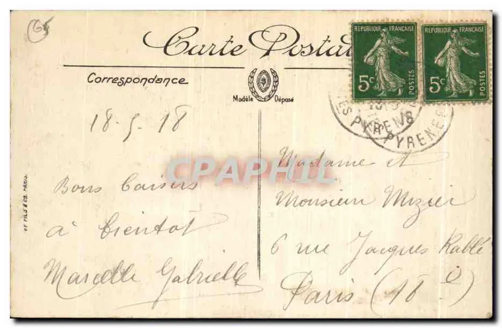 Umgebung von Cauterets — Au Pont d’Espagne — LL. — Nr. 100 - Rückseite
