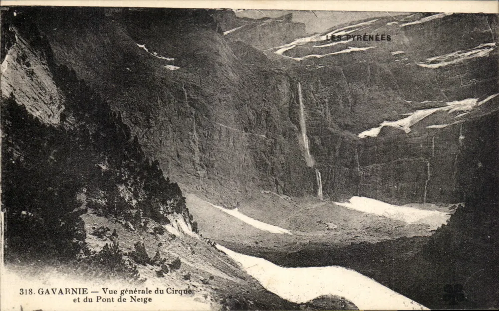 Gavarnie — Allgemeiner Blick auf den Cirque und den Pont de Neige — Die Pyrenäen, Nr. 318 - Vorderseite