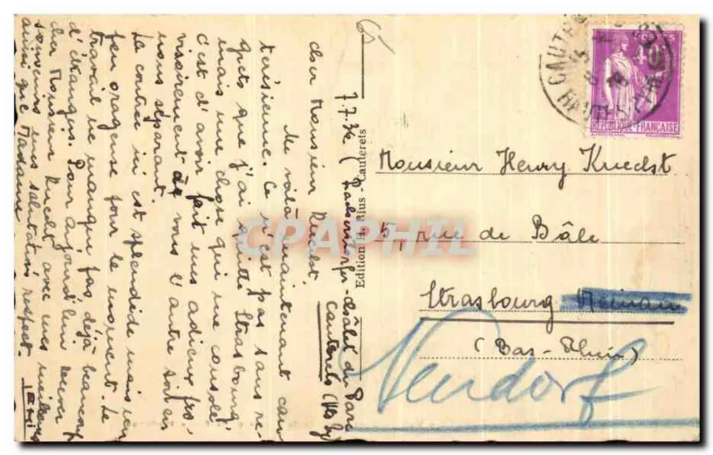 Cauterets — Allgemeiner Blick vom Hof der Königin Hortense — Edition du Ruis - Rückseite