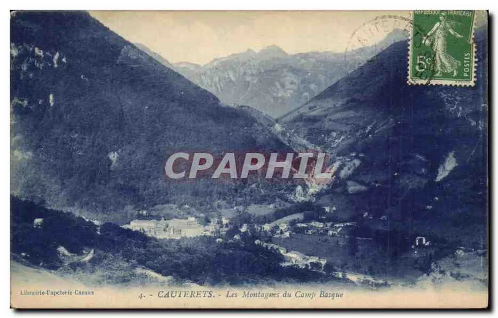Cauterets — Montanhas do Camp Basque — Livraria-Cartaria Caraux - Frente