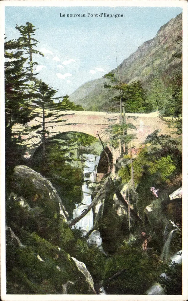 O novo Ponte d'Espagne — vista do ponte e cascata — Edição do Chocolate Poulain - Frente