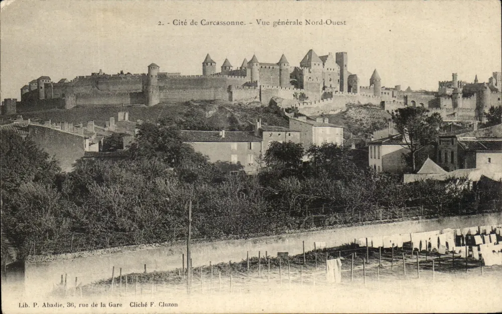 Cité de Carcassonne — Allgemeiner Blick von Nordwesten — Lib. P. Ahadie, 36 rue de la Gare - Vorderseite