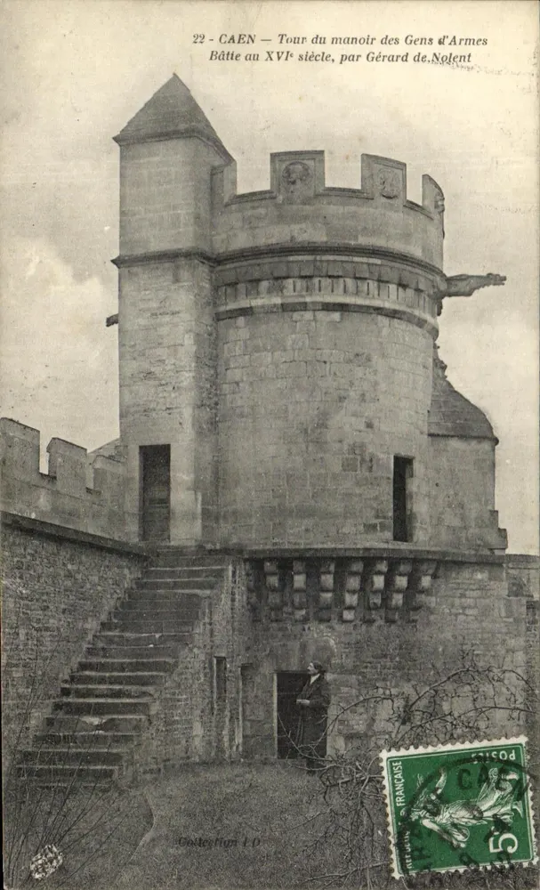 CAEN — Turm des Herrenhauses der Men-at-Arms — Errichtet im 16. Jahrhundert von Gérard de Nolent - Vorderseite