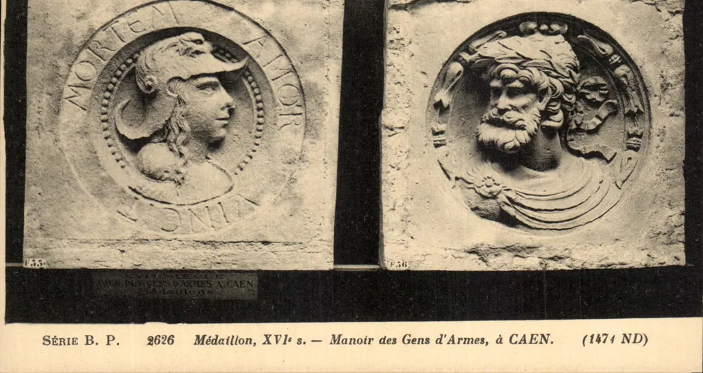 Médailhon, séc. XVI — Manoir dos Gens d'Armes, em CAEN. (1474 ND) - Frente