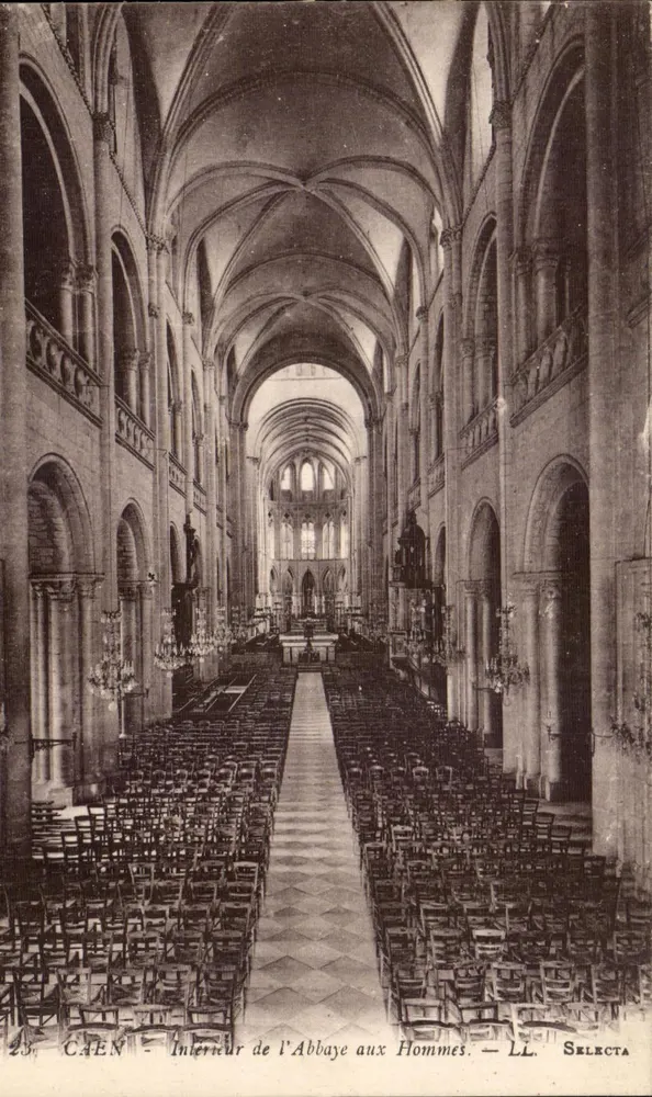 Caen — Interior de la Abadía de los Hombres — LL Selecta - Anverso