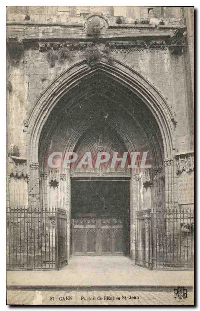 Caen — Portal de la Iglesia de San Juan — Editor C. Couard & Cie - Anverso