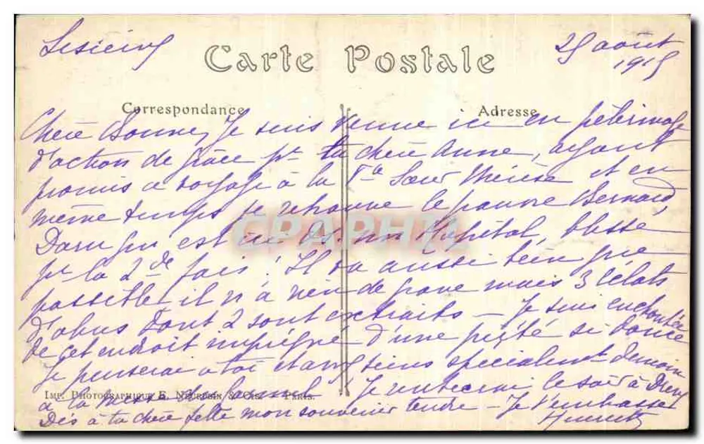 Lisieux (Calvados) — Tumba da Serva de Deus Irmã Thérèse da Criança Jesus e da Santa Face — ND Phot. - Verso