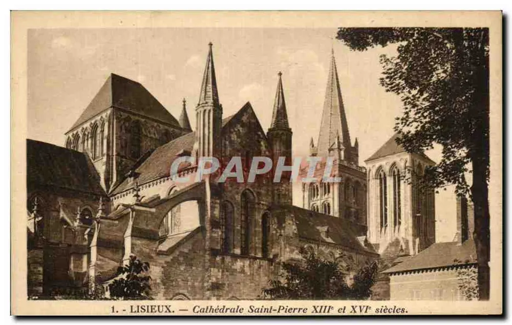 Lisieux — Catedral São Pedro Séculos XIII e XVI — Koch, foto. Lisieux. Rep. interd. - Frente