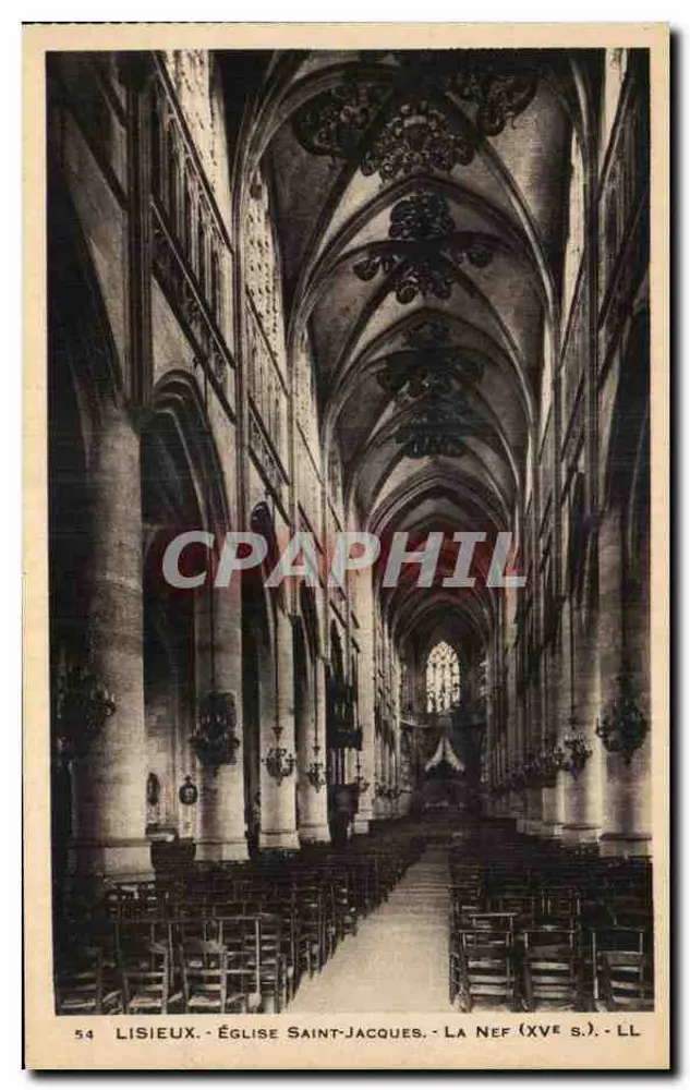 Lisieux - Igreja de São Jacó - A Nave (século XV) - LL - Frente