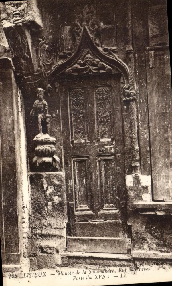 Lisieux — Mansão da Salamandra, Porta do século XVI — Edição Artística Marchia, série 122 - Frente