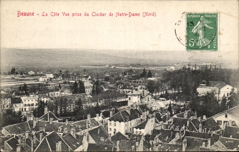 Beaune — Die Hügelansicht vom Turm der Notre-Dame (Nord) — Ronco Frères, Verleger, Beaune - Vorderseite